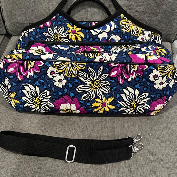 Vera Bradley Large Grand Traveler Bag Cotton Signature African Violet Floral - Picture 5 of 7